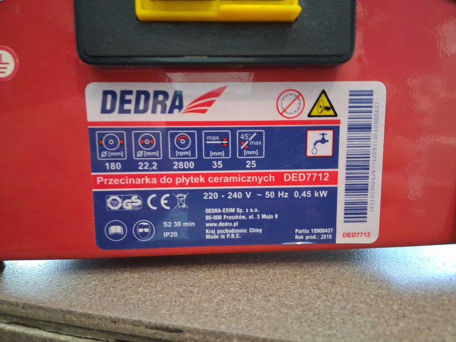 3037/25 Przecinarka do płytek ceramicznych DEDRA DED7712.