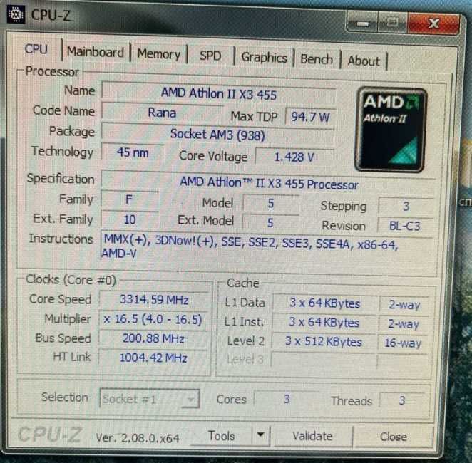 AMD Athlon II x3 455