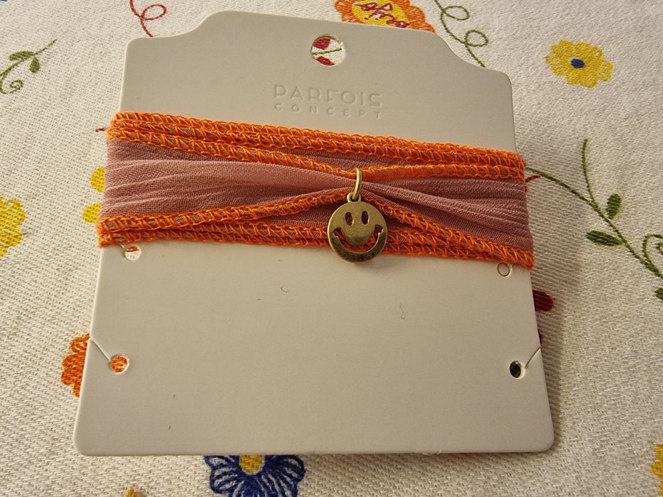 Pulseira Parfois dourada, laranja e rosa