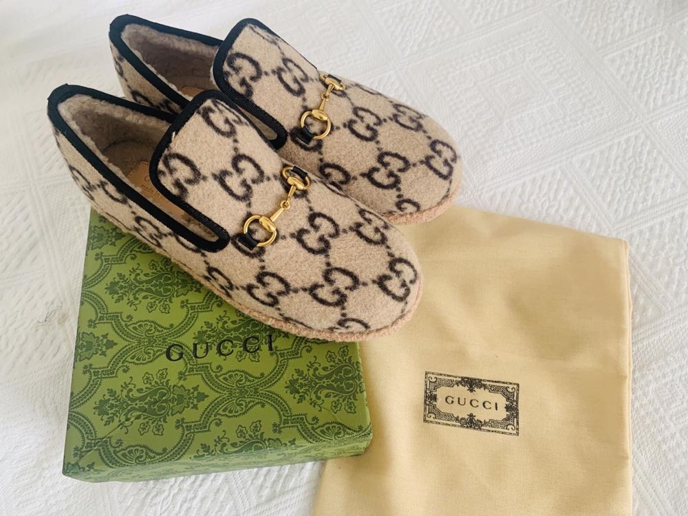 Welniane buty mokasyny Gucci 39