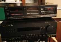 zestaw nagłośnieniowy, AKAI, HARMAN/kardon AVR25, dwie kolumny.