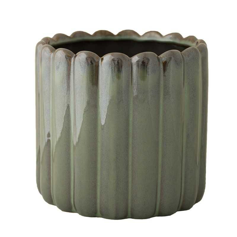 Donica ceramiczna zielona śr.17cm. 6861