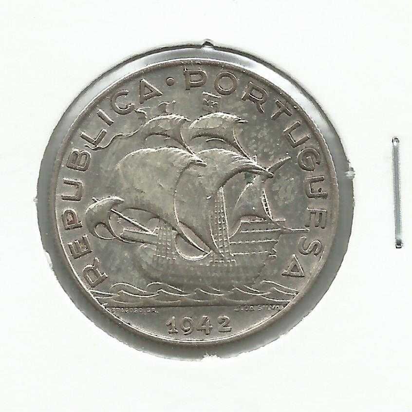 Moeda portuguesa, 5$00 de 1942 – prata (650 0/00, peso 7g)