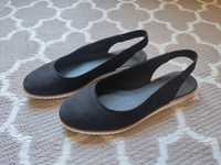 Czarne sandały damskie 39