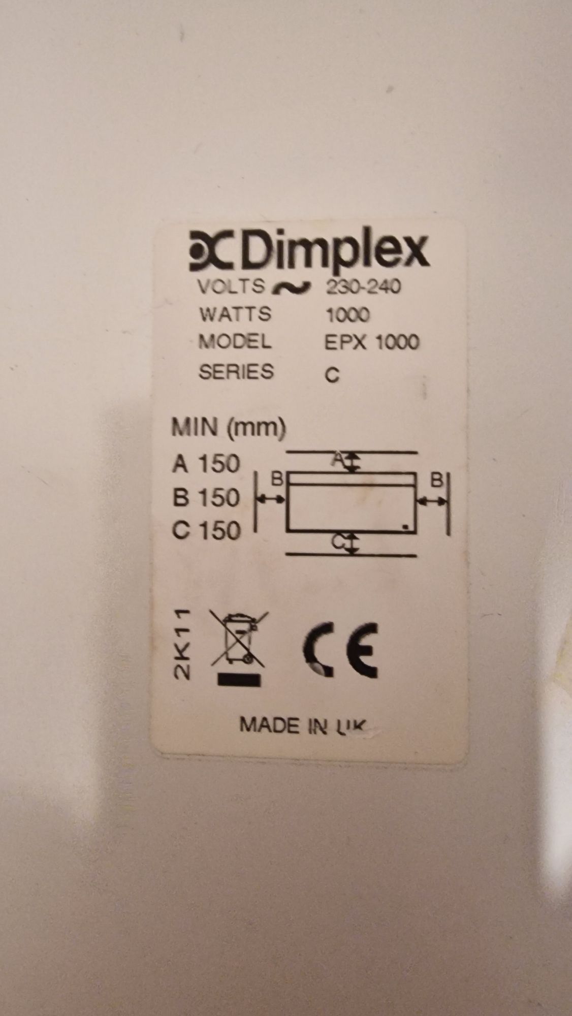 Dimplex Super oszczędny grzejnik z termostatem 1000W