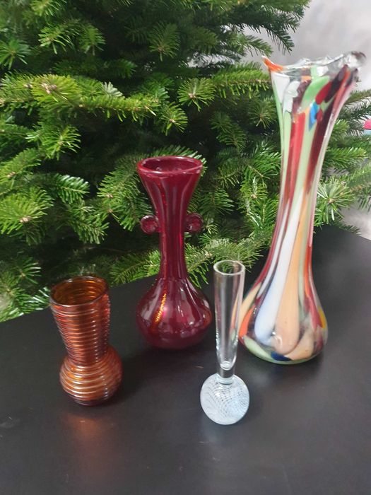 wazon wazony PRL szkło kolorowe razem lub pojedynczo