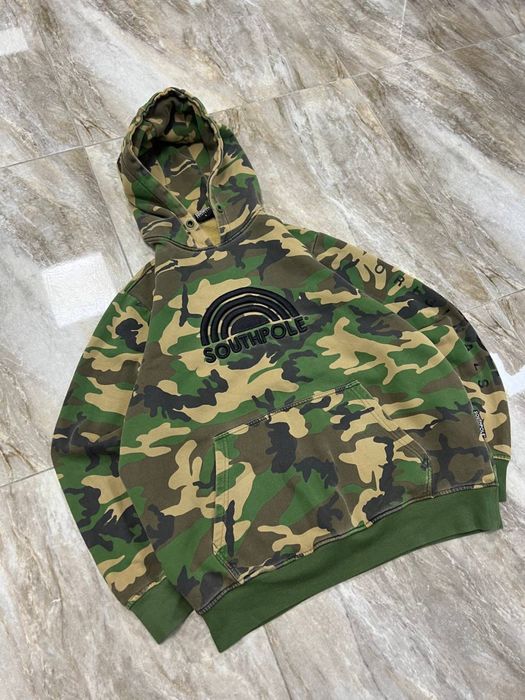 SouthPole Оверсайз камо худі rap camo hoodie сауспол реп sk8 bape y2k