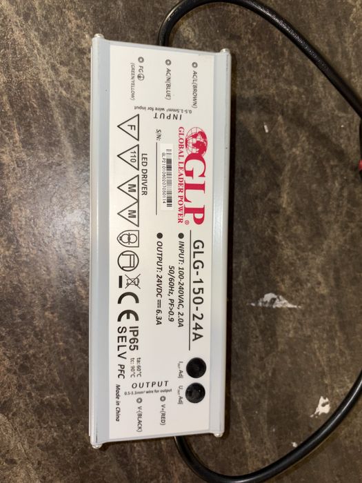 Zasilacz napięciowy GLG-150-24A 24V 6,3A