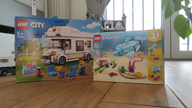 LEGO City 60283 Wakacyjny Kamper + LEGO Creator Delfin i żółw 31128