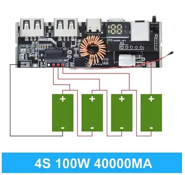 Плата зарядки повербанку Fast Charge 4S 100W QC4