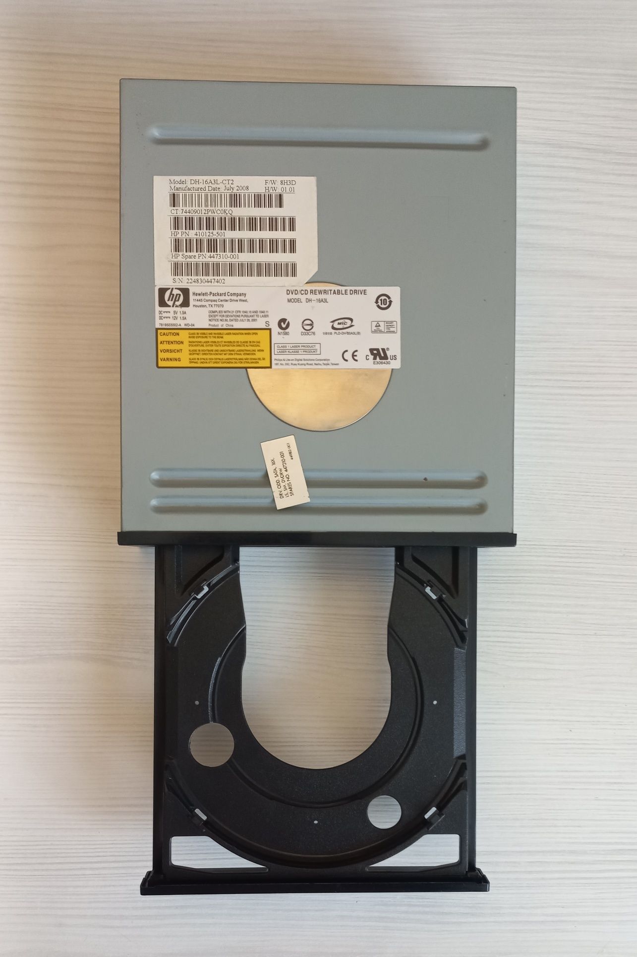 HP 447310-001 DVD±RW DL LightScribe Rewritable SATA Black Optical Driv