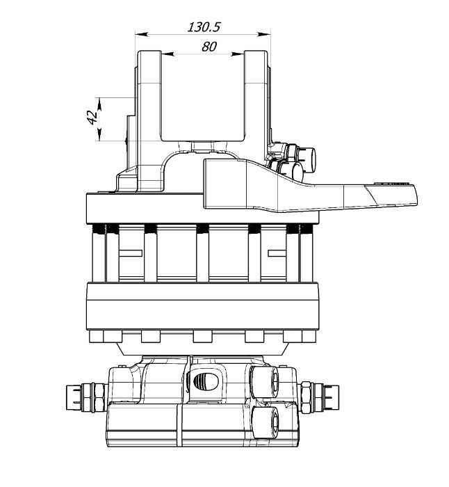 Rotator hydrauliczny / obrotnica / 10 Ton / T / 1 Osłona / Epsilon