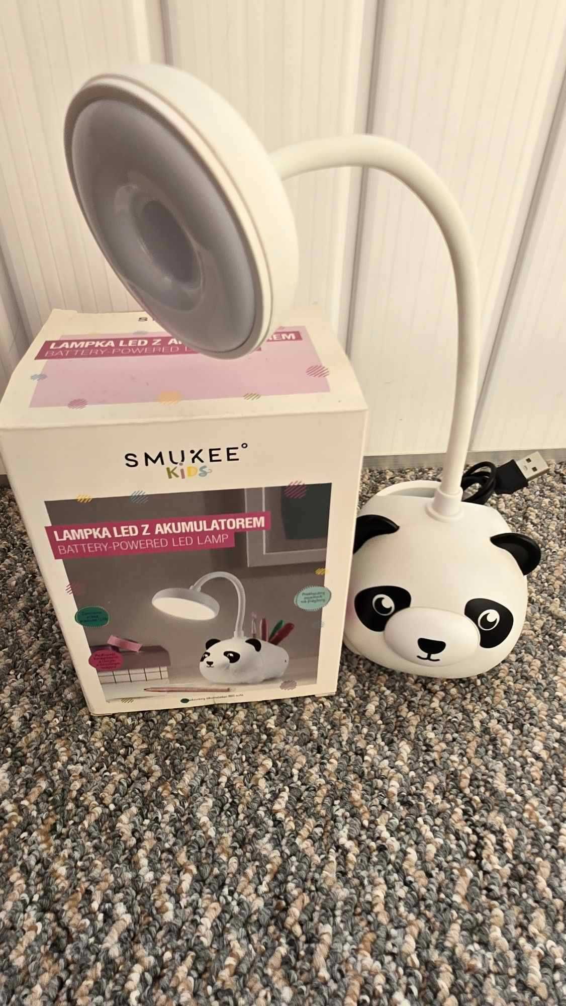 Lampka biurkowa dla dzieci LED bezprzewodowa z akumulatorem Panda