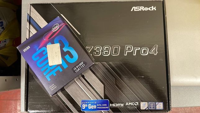 Комплект AsRock Z390 + Core I3 9100F
