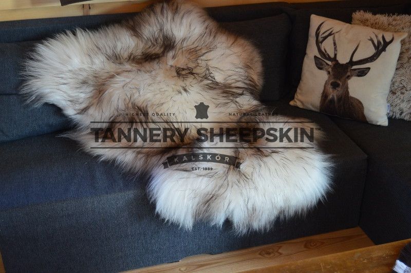 Dywanik Skóra Owcza Muflon Szary Island 90-110cm Skóry Naturalne