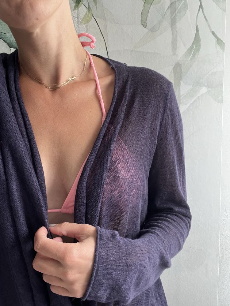 Bluzka sweterek lato plaza wakacje len 100%