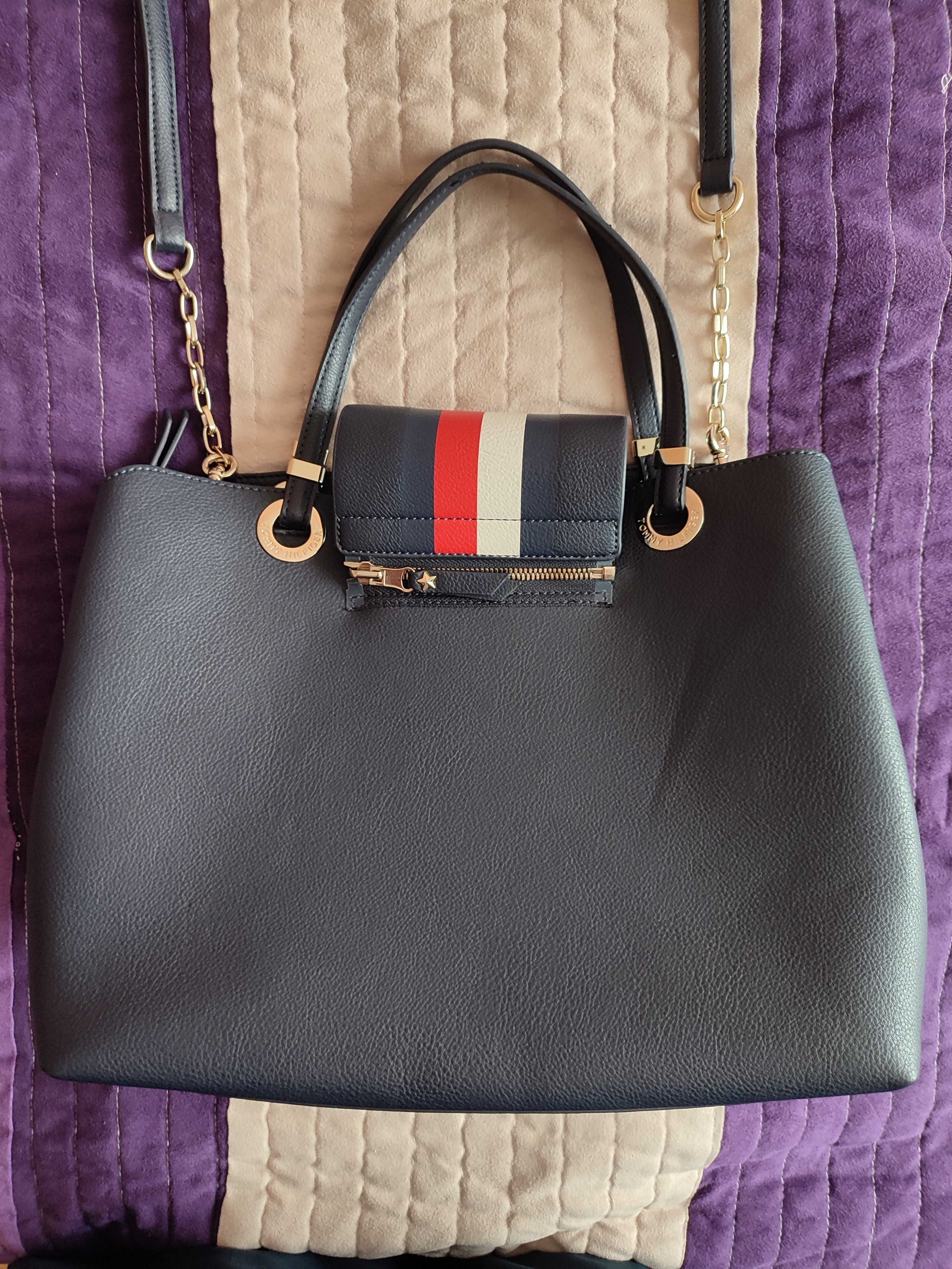Сумка жіноча чорна Tommy Hilfiger, оригінал, шкіра.
