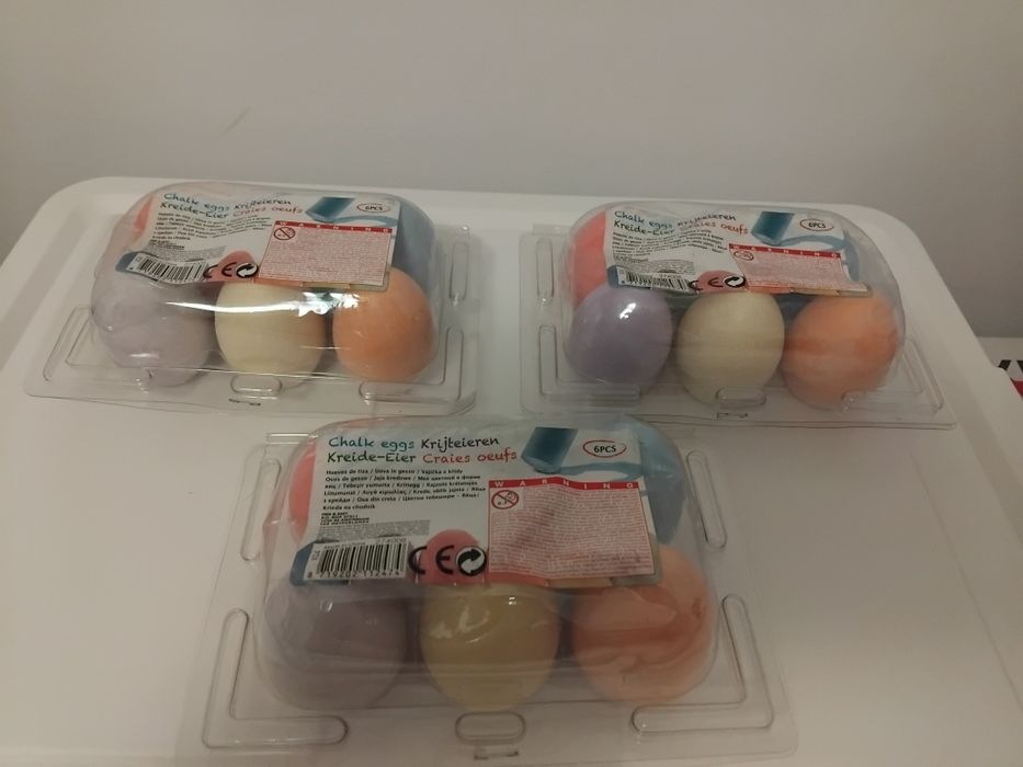 nowy zestaw jajka kredowe kreda mix kolorów i biała