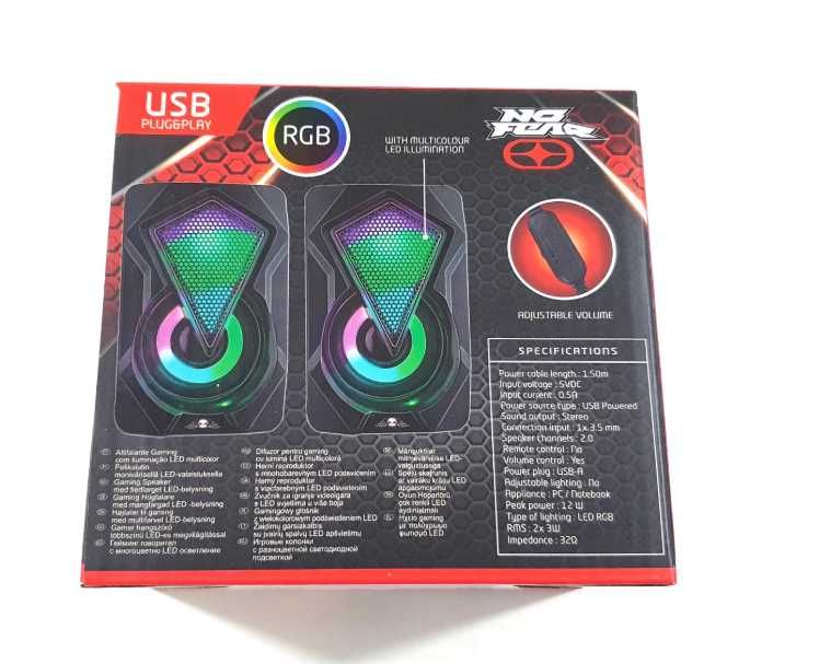 Głośniki No Fear RGB USB Plug & Play