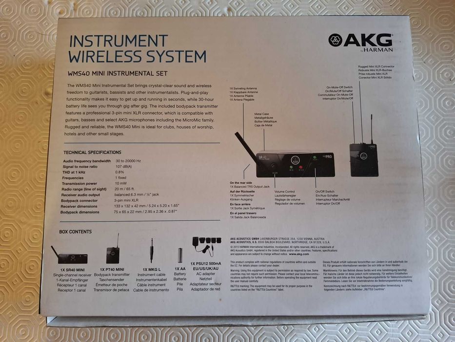 AKG WMS 40 Mini Instrument Set + MICRO AKG CK 97 L B-Stock (COMO NOVO)