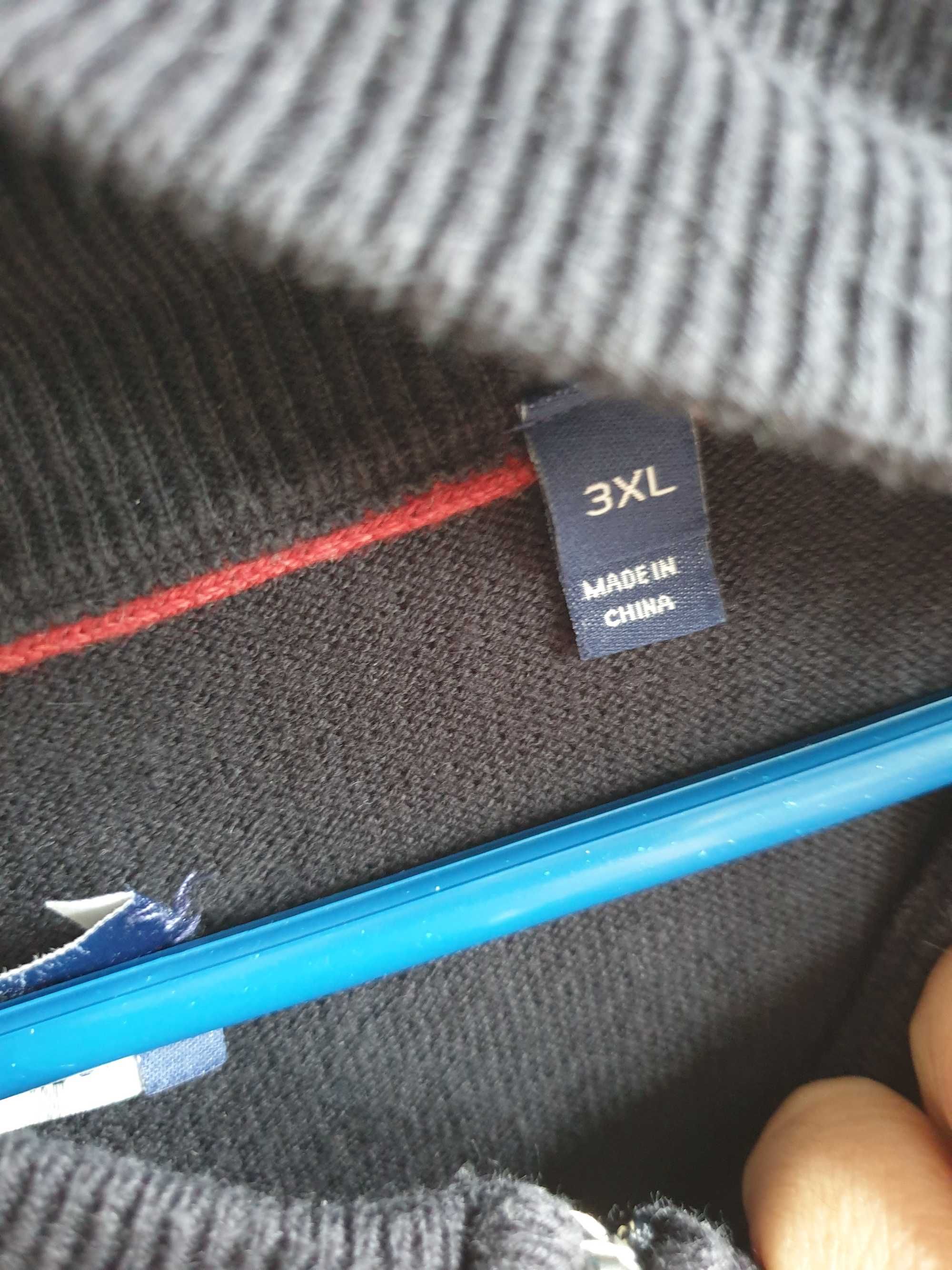 Granatowy wełniany bawełniany sweter Gant półgolf golf 3XL