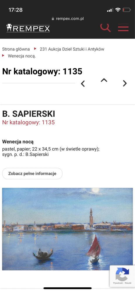 Bolesław Sapierski „Wenecja nocą”