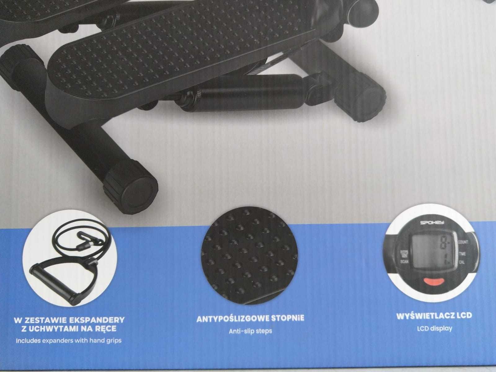 NOWY Stepper z Ekspanderami Linki Rączki LCD Do 100 kg SPOKEY