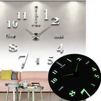 Большие настенные часы Horloge 3D DIY кварц (Серые, Черные)