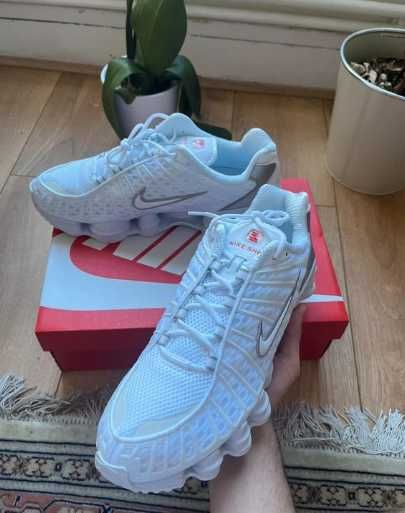 Buty-Trampk Nike Shox TL White Metallic Silver Max Orange R.37.5