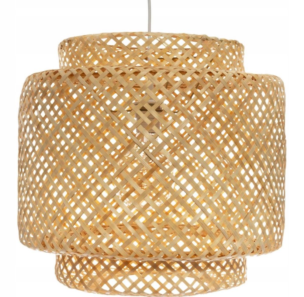 Bambusowa lampa wisząca BOHO do salonu/sypialni – naturalny styl