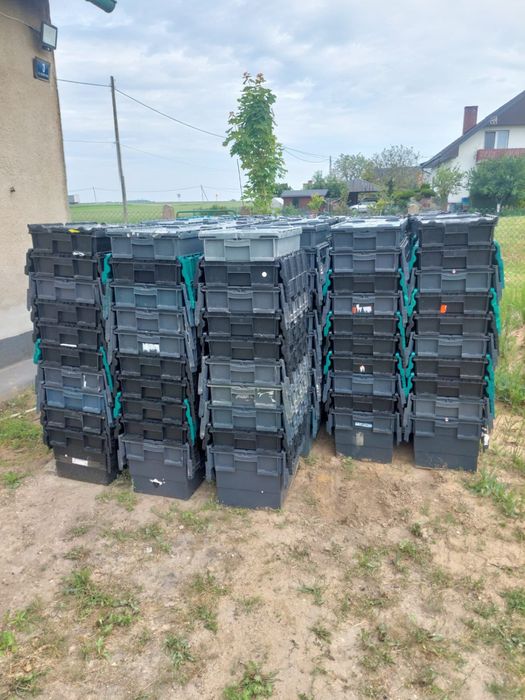 Skrzynki PCV 60x40x30 Mocne stabilne pojemniki magazynowo transportowe