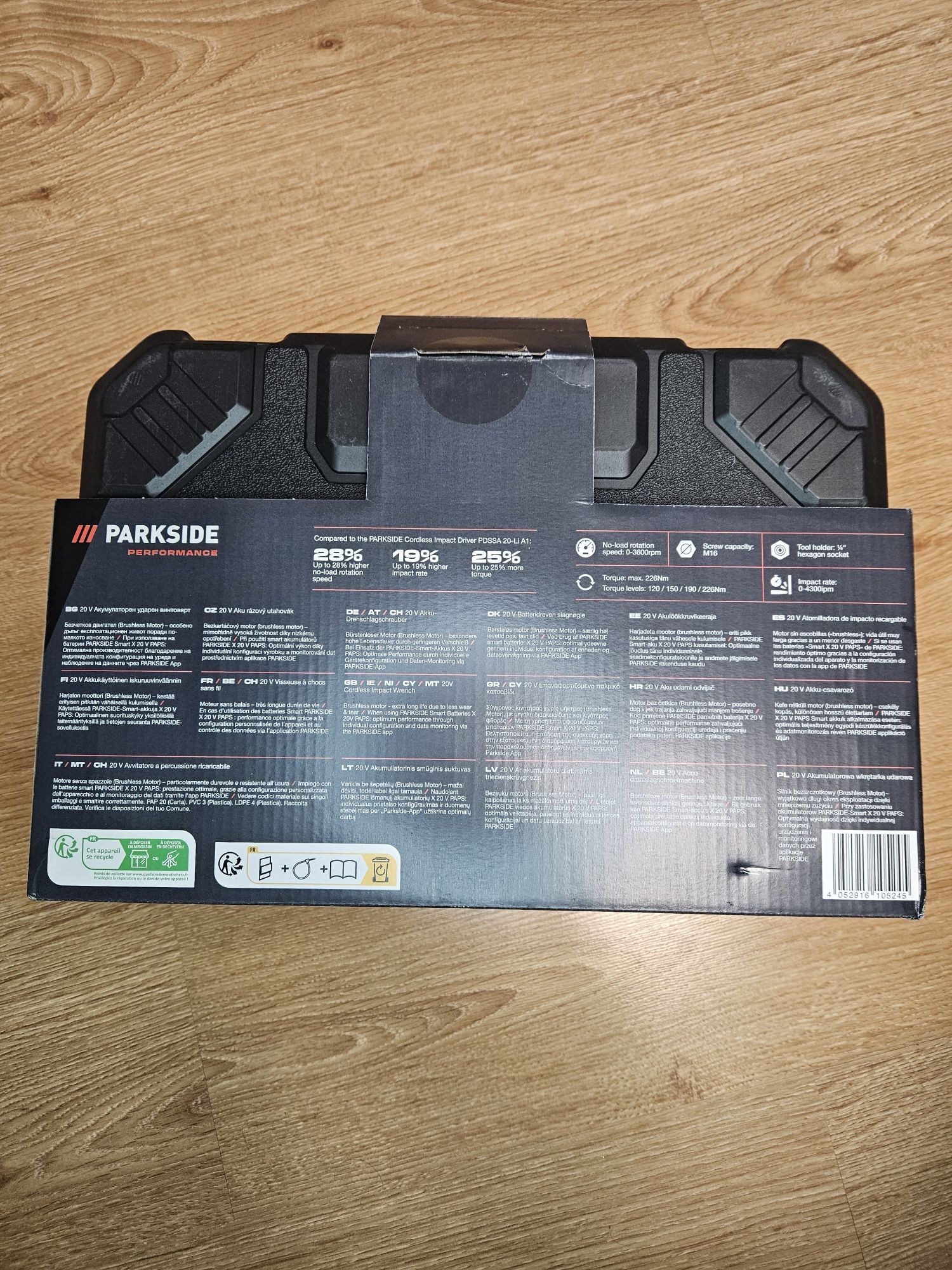 Parkside  Akumulatorowy klucz udarowy 20 V PDSSAP 20-Li D3 zestaw komp