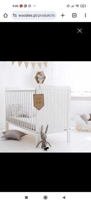 Łóżeczko 120x60 woodies country for z akcesoriami