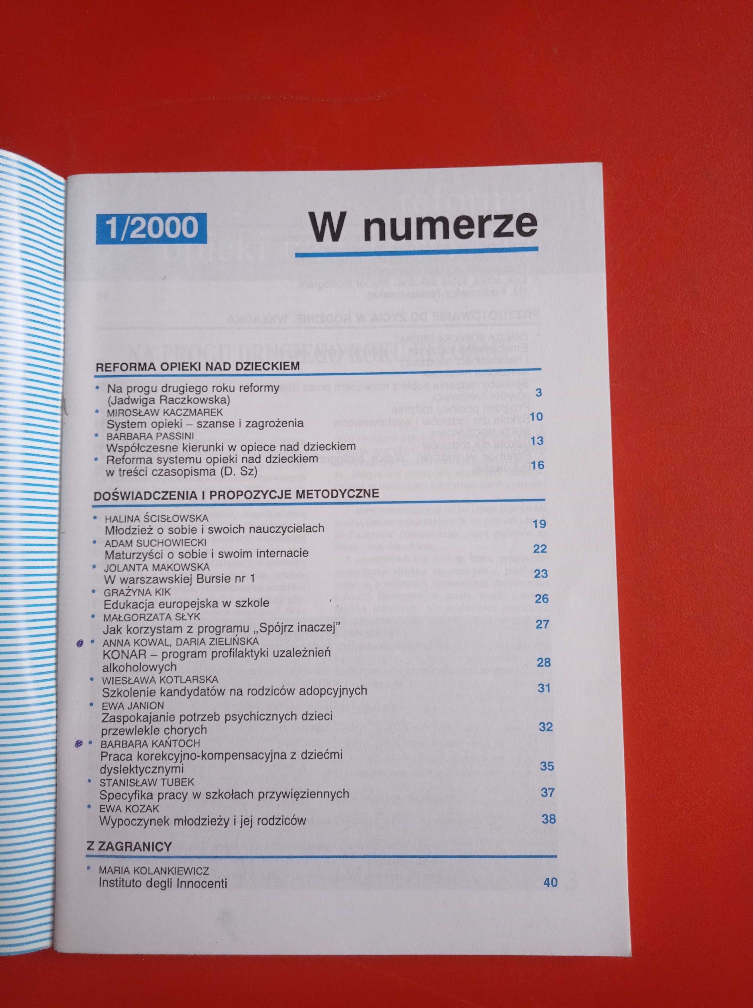 Problemy opiekuńczo-wychowawcze, nr 1/2000, styczeń 2000