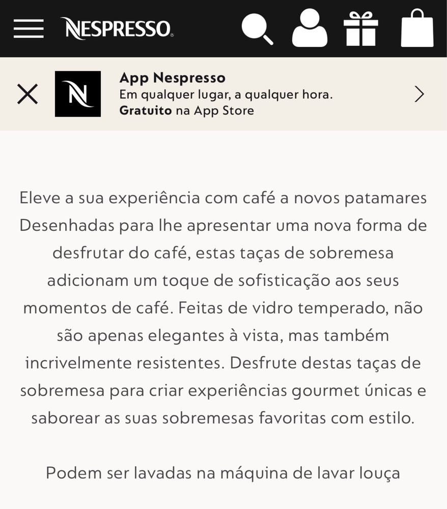 Conjunto de 2 tigelas de sobremesa de vidro Nespresso Affogato