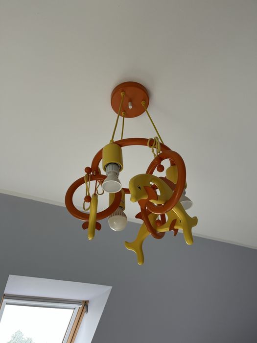 Żyrandol dziecięcy Delfinki z żarówkami ledowymi