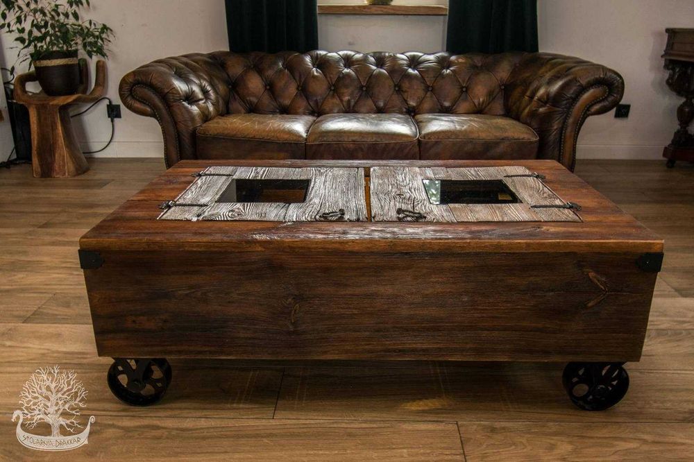 Stolik kawowy/skrzynia na wino rustykalna, boho, vintage, retro, loft