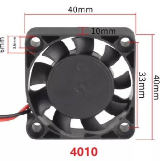 Вентилятор охлаждения чипов bi led линз кулер 4010 , 40х40х10мм 6-12V