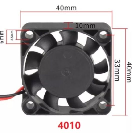 Вентилятор охлаждения  чипов bi led линз кулер 4010 , 40х40х10мм 6-12V