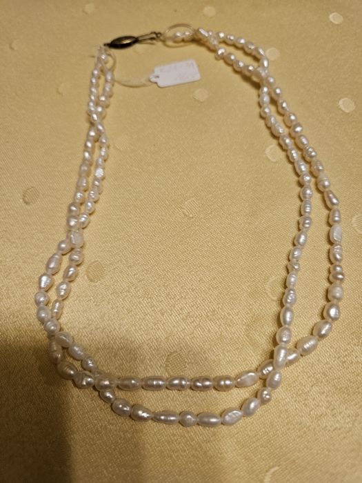 Perełki naturalne hodowlane podwójny sznurek nowe