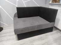 Tapczan dziecięcy czarno-szary kanapa sofa narożnik tapczanik pianka