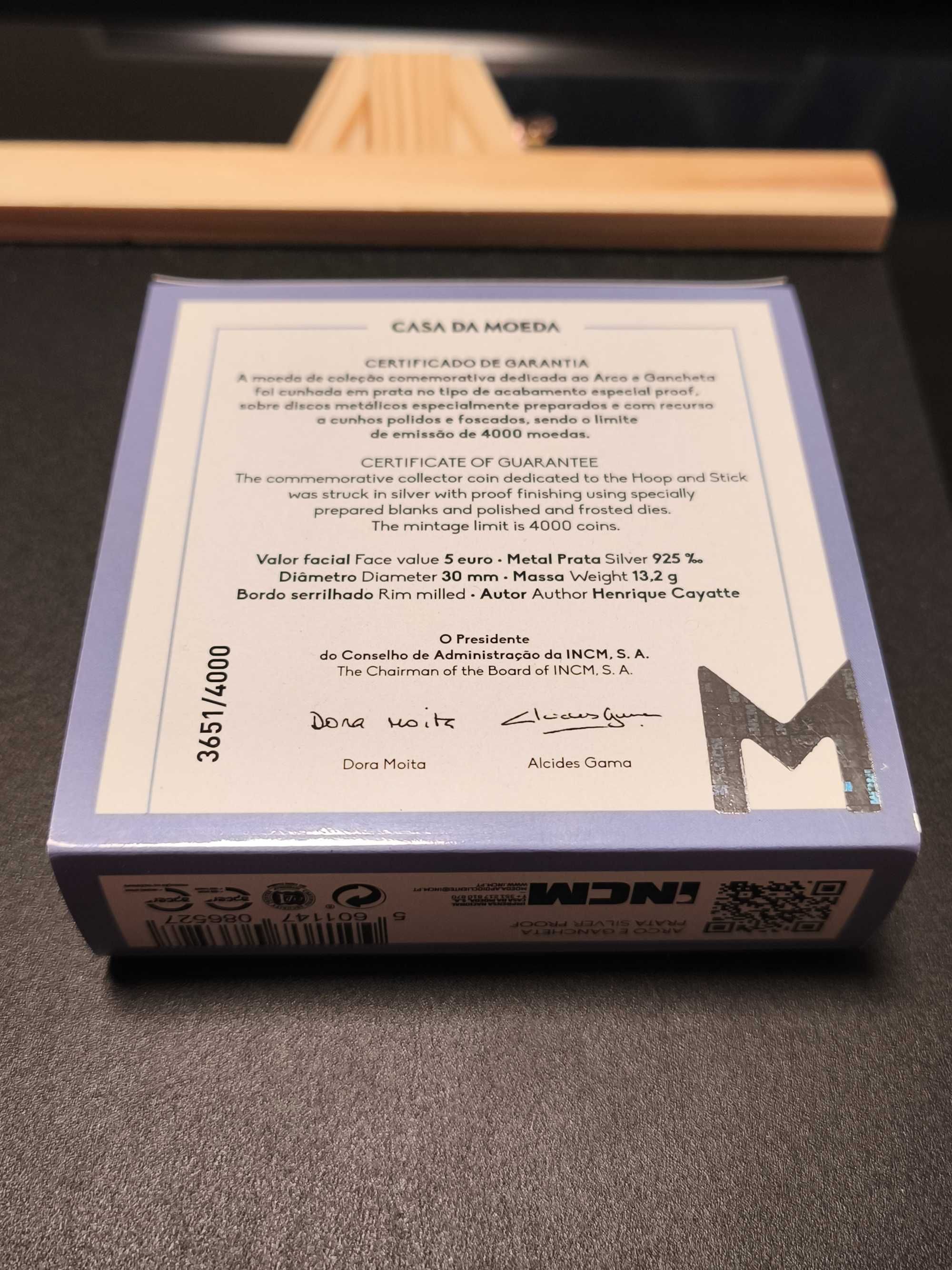 moeda 5€ arco e gancheta [prata proof]