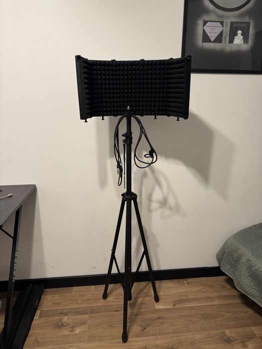 stojak statyw, kabina akustyczna, kabel RLX studyjne
