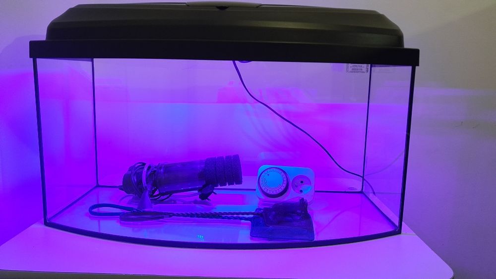 Akwarium 54/60l AQUASZUT zestaw lampka, pompka itp.  jak nowy