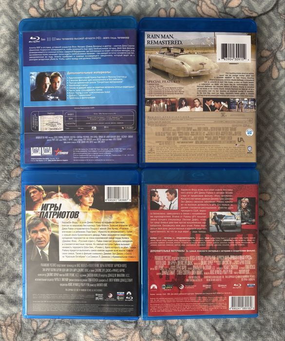 Blu-ray лицензия с переводом (Человек дождя, X-files, Харрисон Форд)