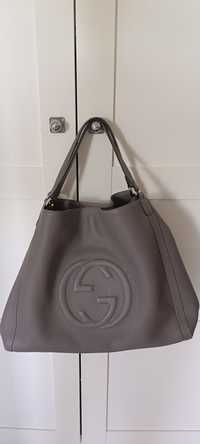 Duża torba kolor taube shopper gucci