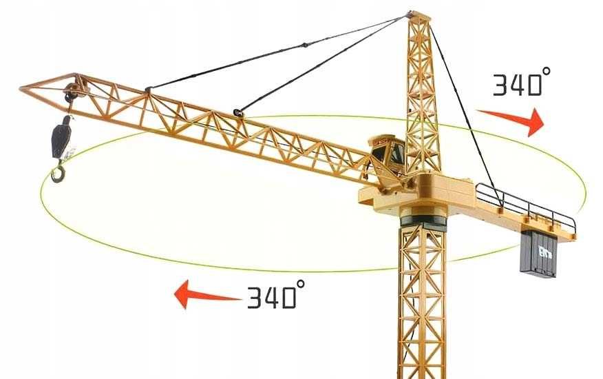 DŹWIG STEROWANY Pilotem DUŻY Żuraw 128 cm GIGANT Prezent dla Dziecka