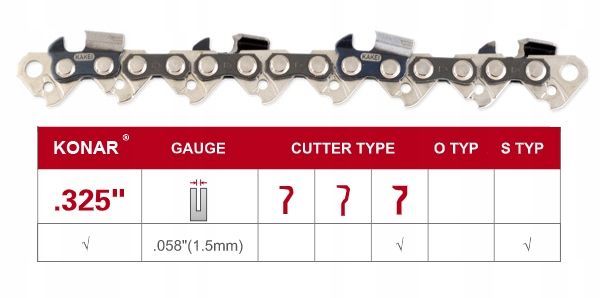 Łańcuch Konar 325 1,5mm 64 Ogniwa Wzmacniany