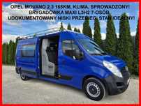 Opel Movano 2.3 165KM  Brygadówka Dubel Maxi L3H2 7-osób, Master,Klima,Sprowadzony,Super Stan