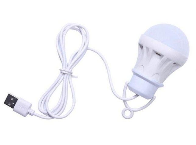 Лампочка LED USB 5W світлодіодна кемпінгова підвісна від повербанка